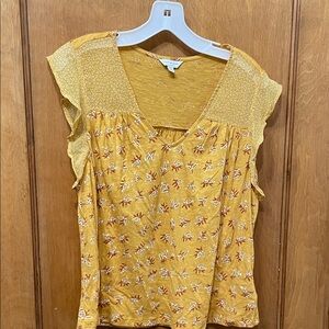Lucky Brand Mustard Floral Blouse